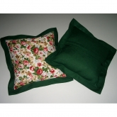Poszewka lniana ozdobna Nr 005 w r�e z zieleni� 50