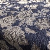 Obrus lniano-bawe�niany �akard szaro-granatowy 140x150