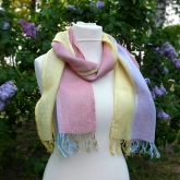 Szal lniany Nr 014 ��ty liliowy r�owy