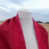 Chusta lniana czerwie� malinowa 195x96