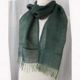 Szalik lniany nr 014 zielony ciemny