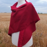 Chusta lniana czerwie� malinowa 195x96