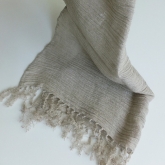 Szalik lniany Nr 002 szary kreszowany