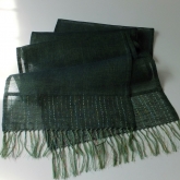 Szalik lniany nr 014 zielony ciemny