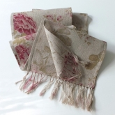 Szalik lniany Nr 001 szary z nadrukiem w r�e 23x242