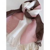 Szal lniany Nr 006 ecru r� br�z