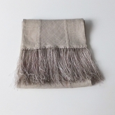 Szalik lniany Nr 003 szary z metalizowanymi fr�dzlami 23x220