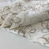  Serwetki lniane Nr 015 siatka ivory w kwiaty