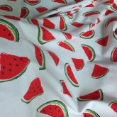 Tkanina bawe�na po�cielowa bia�a w arbuzy