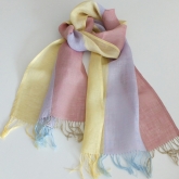 Szal lniany Nr 014 ��ty liliowy r�owy