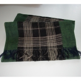 Szal lniany Nr 026 krata i ziele� ciemna