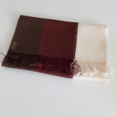 Szal lniany Nr 007 br�z ceg�a ecru