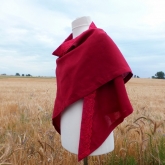 Chusta lniana czerwie� malinowa 195x96