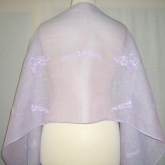 Szal lniany liliowy jasny z aplikacjami