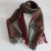 Szal lniany Nr 008 ceg�a pr��ki br�z