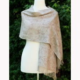 Szal lniany szary z nadrukiem w r�e 44x204