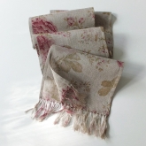 Szalik lniany Nr 001 szary z nadrukiem w r�e 23x242