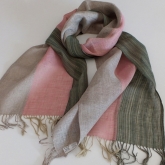 Szal lniany Nr 020 szary r� pr��ki