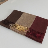 Szal lniany Nr 009 br�z z�oty ceg�a