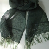 Szalik lniany nr 014 zielony ciemny