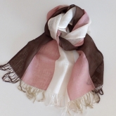 Szal lniany Nr 006 ecru r� br�z