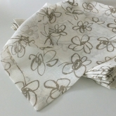  Serwetki lniane Nr 015 siatka ivory w kwiaty