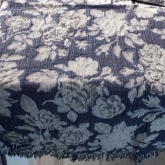 Obrus lniano-bawe�niany �akard szaro-granatowy 140x150