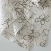  Serwetki lniane Nr 015 siatka ivory w kwiaty