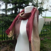 Szal lniany Nr 009 br�z z�oty ceg�a