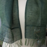 Szalik lniany nr 014 zielony ciemny