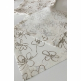  Serwetki lniane Nr 015 siatka ivory w kwiaty