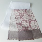 Szal lniany Nr 002 bia�o-pastelowo kwiatowy