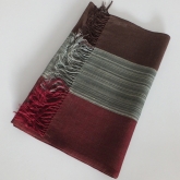 Szal lniany Nr 008 ceg�a pr��ki br�z