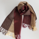 Szal lniany Nr 009 br�z z�oty ceg�a