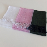 Szal lniany Nr 013 biel r� ziele�