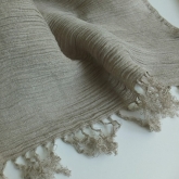 Szalik lniany Nr 002 szary kreszowany