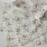 Serwetki lniane Nr 015 siatka ivory w kwiaty