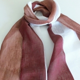 Szal lniany Nr 005 br�z biel ceg�a