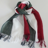 Szal lniany Nr 021 malina ecru ziele�