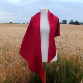 Chusta lniana czerwie� malinowa 195x96