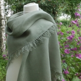 Chusta lniana ziele� khaki p�owa 150x150