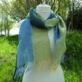 Szal lniany Nr 027 ziele� jasna morski ziele� ciemna