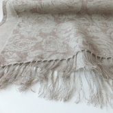 Szal lniany szary z nadrukiem w r�e 44x204