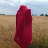 Chusta lniana czerwie� malinowa 195x96