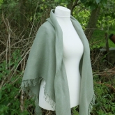 Chusta lniana ziele� khaki p�owa 150x150