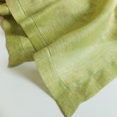 Obrus lniany siatka zielona jasna 138x220