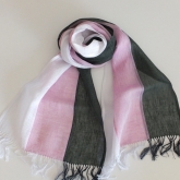 Szal lniany Nr 013 biel r� ziele�