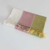 Szal lniany Nr 015 ziele� r� ecru