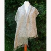 Szal lniany szary z nadrukiem w r�e 44x204