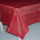 Obrus lniany siatka czerwona 130x180